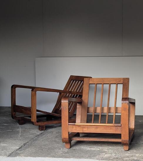 art deco pair of armchairs