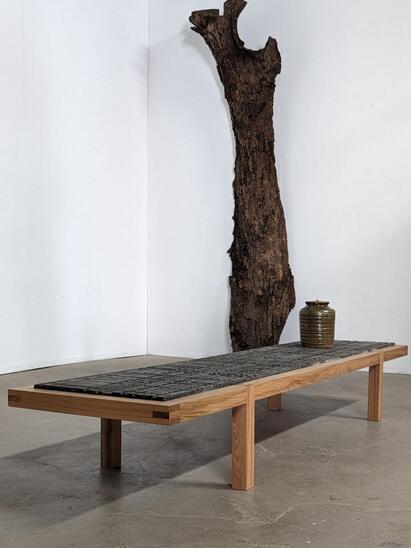 Blue stone top coffee table