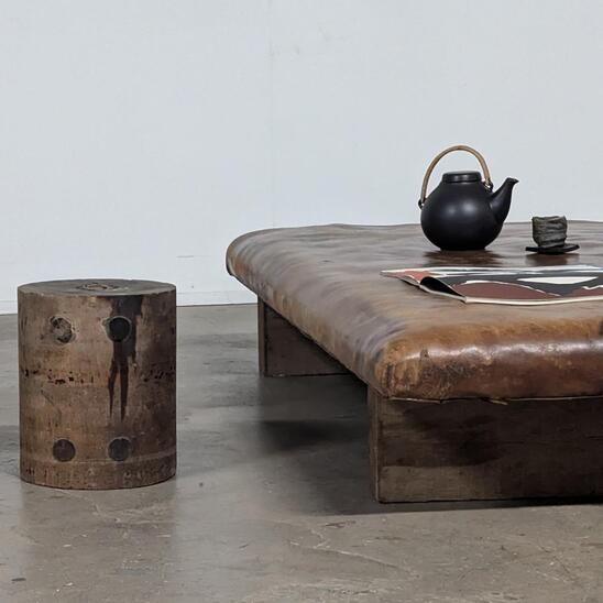 leather coffee table