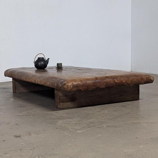 leather coffee table