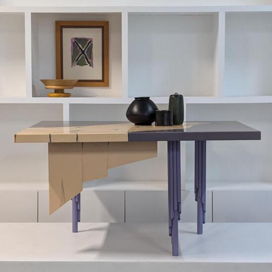 Luc Godar, artwork table, 1980s/1990s