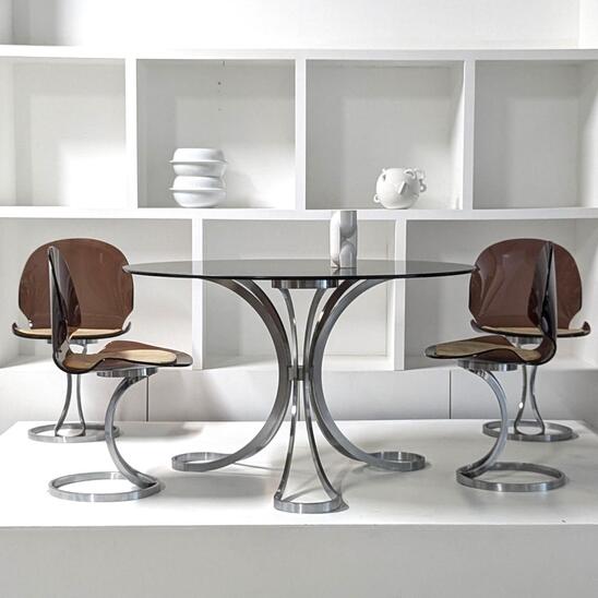 Maison Rinck set of a table and 4 chairs 1973
