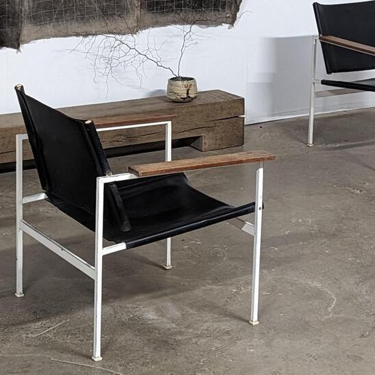 Pair of 1960s leather armchairs