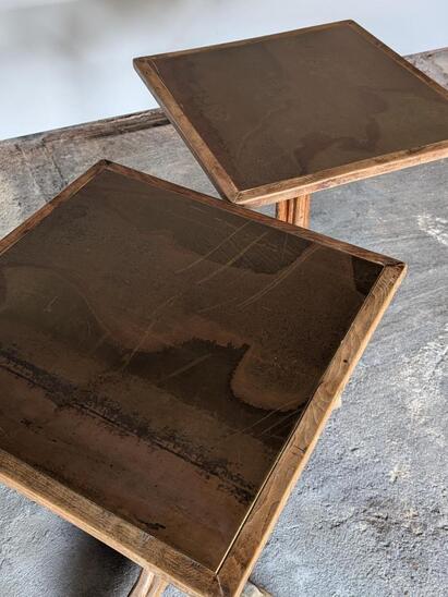 pair of french bistrot tables