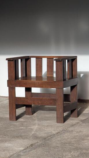 ructic oak armchair