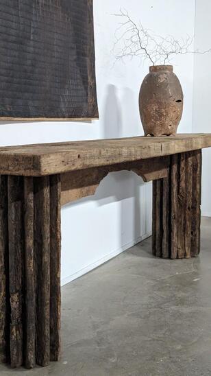 Tall primitive console